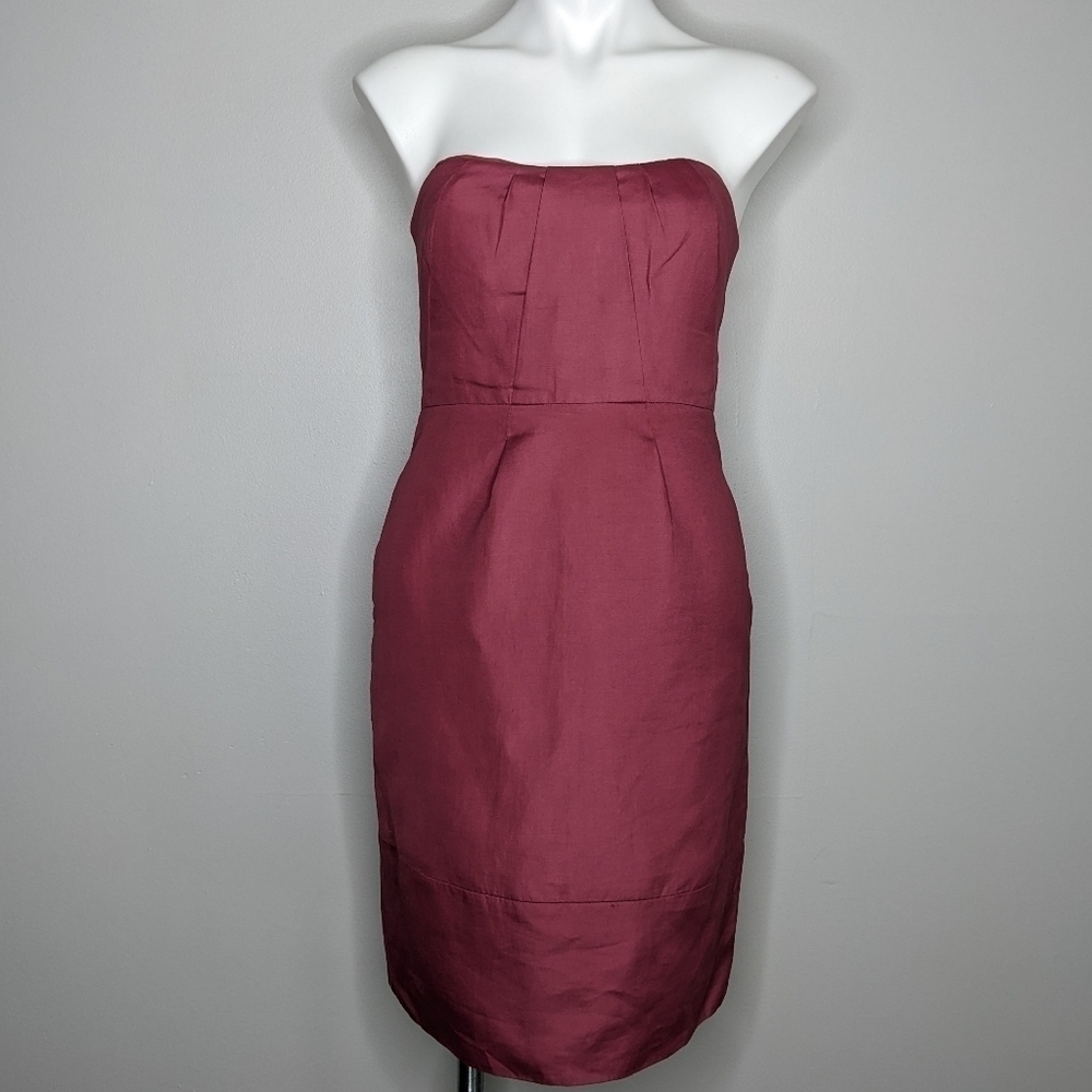 J Crew pink strapless 100% cotton dress 4